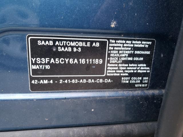 Photo 9 VIN: YS3FA5CY6A1611189 - SAAB 9-3 2.0T 