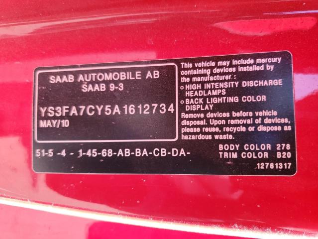 Photo 11 VIN: YS3FA7CY5A1612734 - SAAB 9 3 