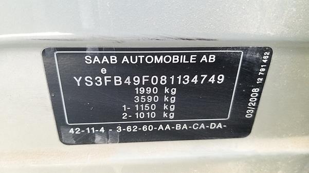 Photo 2 VIN: YS3FB49F081134749 - SAAB 93 