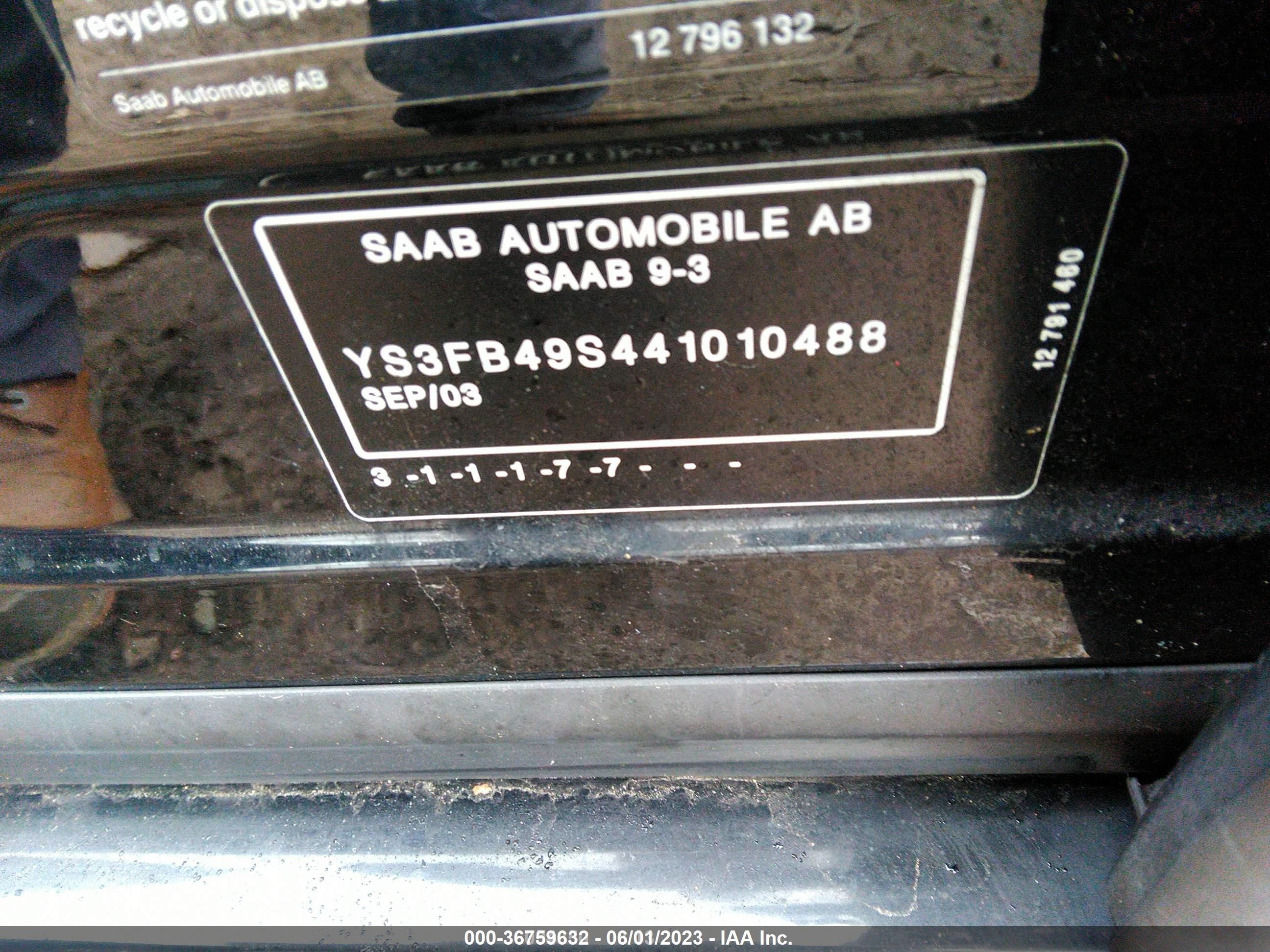 Photo 8 VIN: YS3FB49S441010488 - SAAB 9-3 