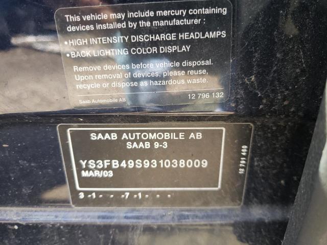 Photo 9 VIN: YS3FB49S931038009 - SAAB 9-3 LINEAR 