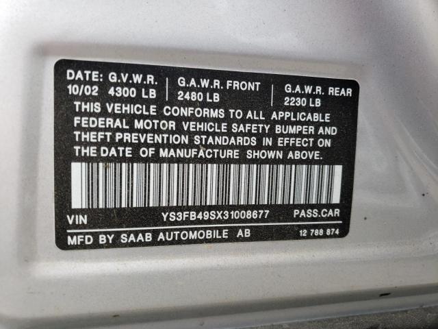 Photo 11 VIN: YS3FB49SX31008677 - SAAB 9-3 LINEAR 