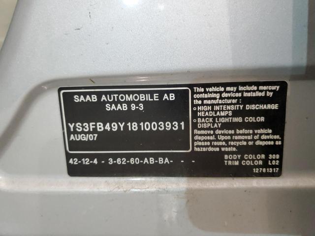 Photo 11 VIN: YS3FB49Y181003931 - SAAB 9 3 