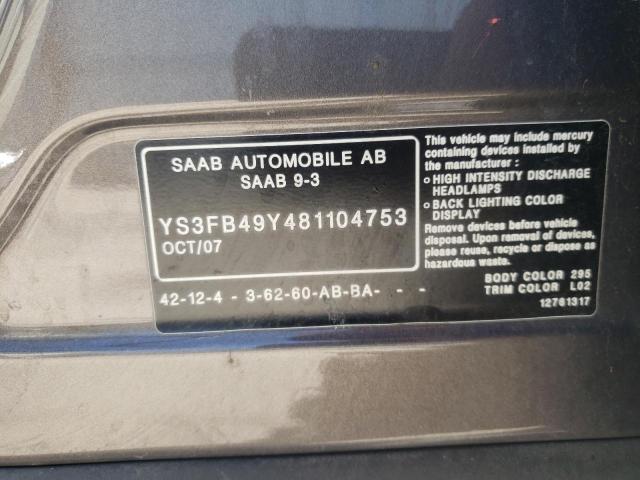 Photo 9 VIN: YS3FB49Y481104753 - SAAB 9-3 2.0T 