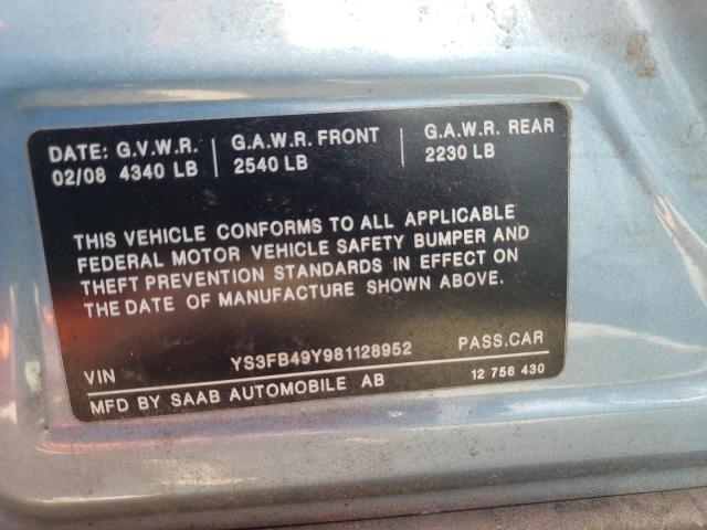 Photo 9 VIN: YS3FB49Y981128952 - SAAB 9-3 2.0T 