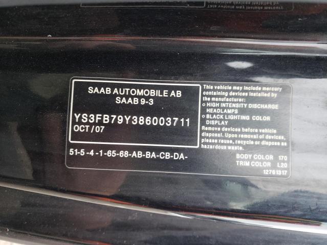 Photo 11 VIN: YS3FB79Y386003711 - SAAB 9 3 