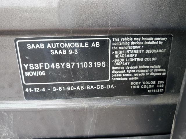 Photo 11 VIN: YS3FD46Y871103196 - SAAB 9 3 