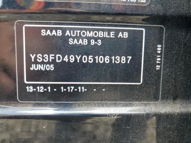 Photo 11 VIN: YS3FD49Y051061387 - SAAB 9-3 ARC 