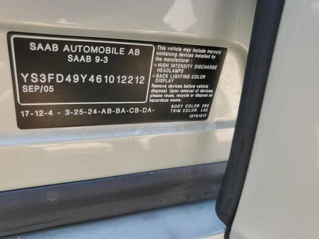 Photo 11 VIN: YS3FD49Y461012212 - SAAB 9-3 