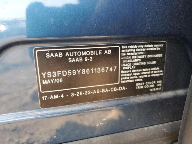 Photo 11 VIN: YS3FD59Y861136747 - SAAB 9 3 