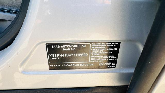 Photo 5 VIN: YS3FH41U471112289 - SAAB 9-3 AERO 