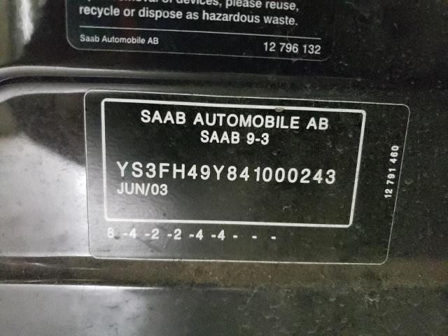 Photo 11 VIN: YS3FH49Y841000243 - SAAB 9-3 AERO 