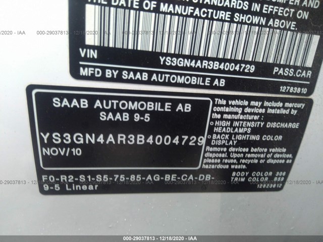 Photo 8 VIN: YS3GN4AR3B4004729 - SAAB 9-5 