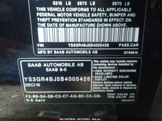 Photo 8 VIN: YS3GR4BJ5B4005426 - SAAB 9-5 