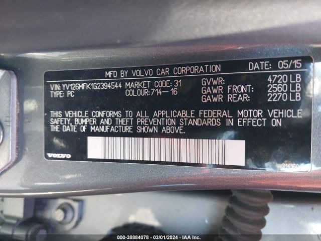 Photo 8 VIN: YV126MFK1G2394544 - VOLVO S60 