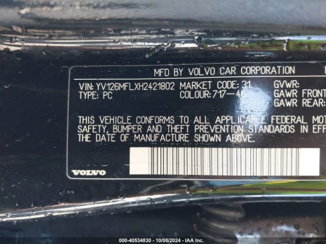 Photo 8 VIN: YV126MFLXH2421802 - VOLVO S60 