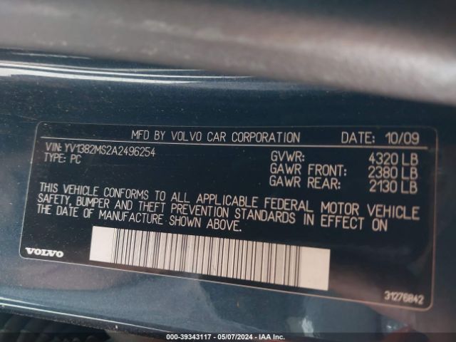 Photo 8 VIN: YV1382MS2A2496254 - VOLVO S40 