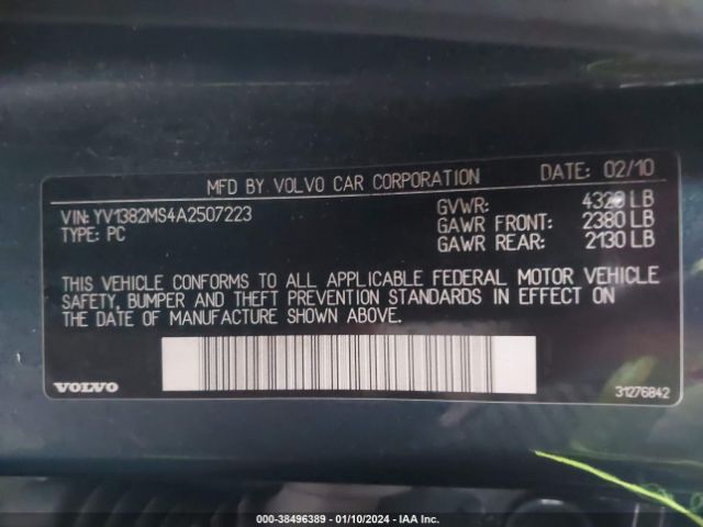 Photo 8 VIN: YV1382MS4A2507223 - VOLVO S40 