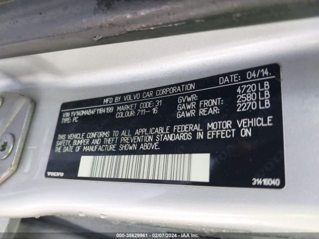 Photo 8 VIN: YV140MAB4F1184199 - VOLVO S80 