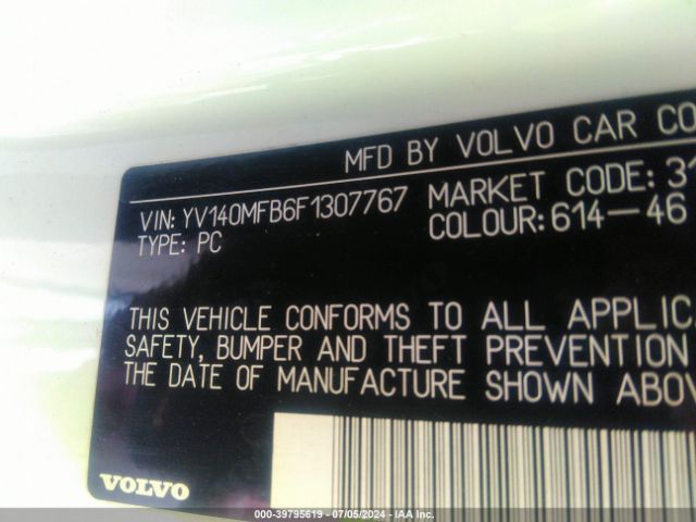 Photo 8 VIN: YV140MFB6F1307767 - VOLVO S60 