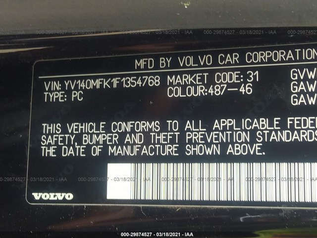 Photo 8 VIN: YV140MFK1F1354768 - VOLVO S60 