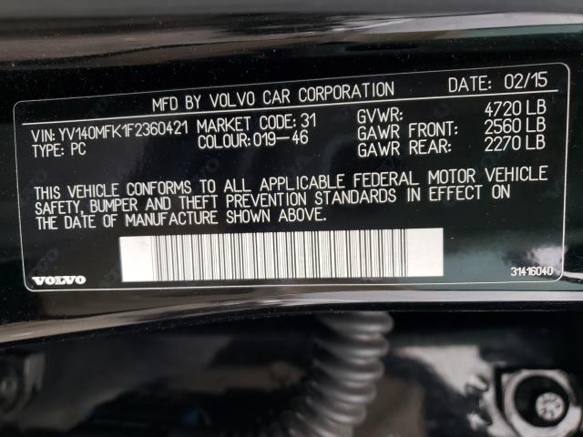 Photo 9 VIN: YV140MFK1F2360421 - VOLVO S60 