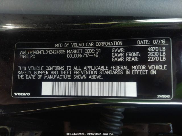 Photo 8 VIN: YV140MTL3H2424605 - VOLVO S60 