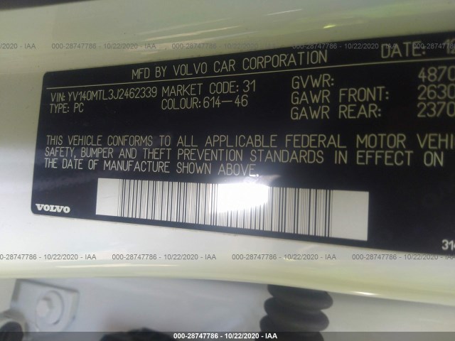 Photo 8 VIN: YV140MTL3J2462339 - VOLVO S60 