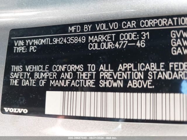 Photo 8 VIN: YV140MTL9H2435849 - VOLVO S60 