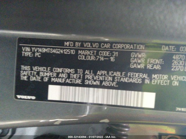 Photo 8 VIN: YV149MTS4G2412510 - VOLVO S60 