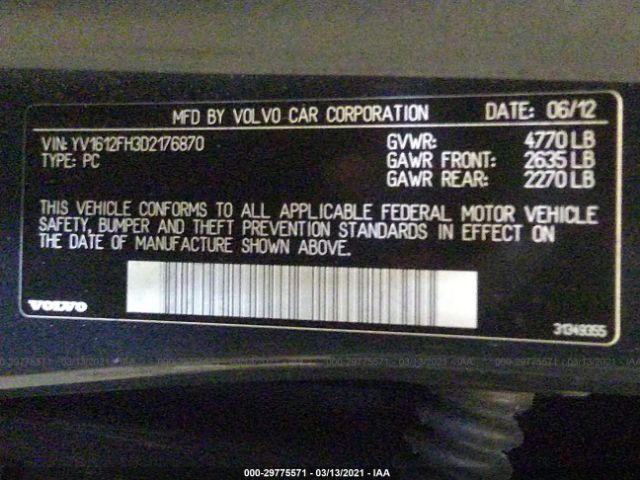 Photo 8 VIN: YV1612FH3D2176870 - VOLVO S60 