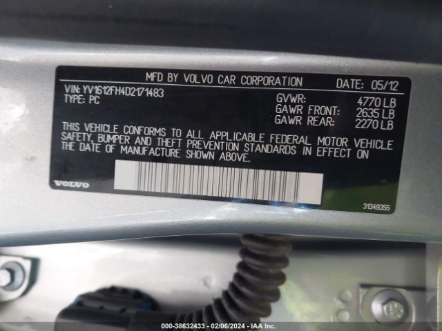 Photo 8 VIN: YV1612FH4D2171483 - VOLVO S60 