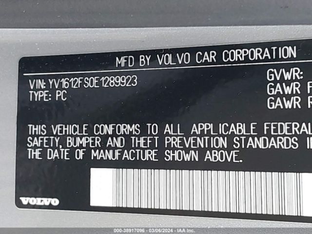 Photo 8 VIN: YV1612FS0E1289923 - VOLVO S60 