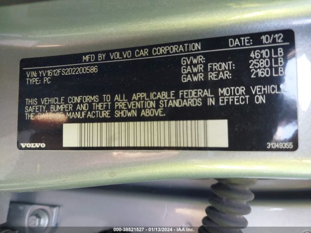 Photo 8 VIN: YV1612FS2D2200586 - VOLVO S60 