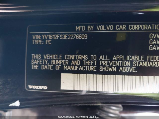 Photo 8 VIN: YV1612FS3E2276609 - VOLVO S60 