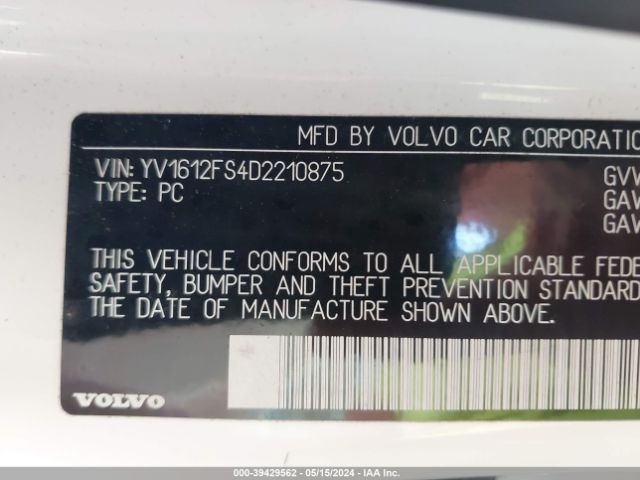 Photo 8 VIN: YV1612FS4D2210875 - VOLVO S60 