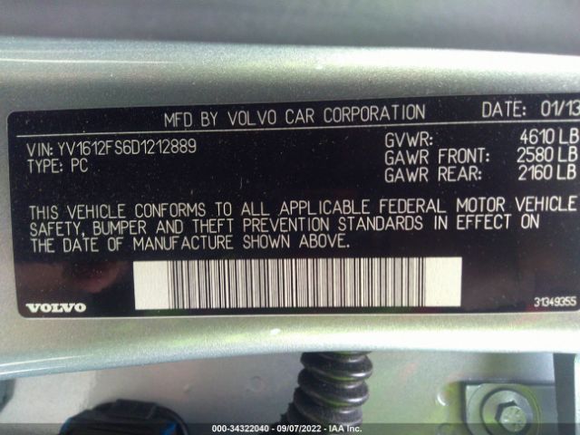 Photo 8 VIN: YV1612FS6D1212889 - VOLVO S60 