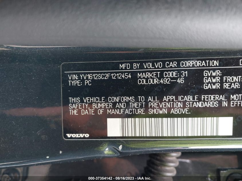 Photo 8 VIN: YV1612SC2F1212454 - VOLVO V60 