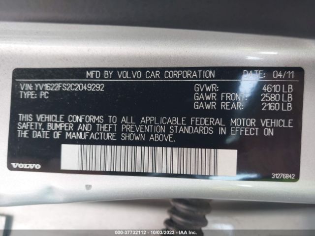 Photo 8 VIN: YV1622FS2C2049292 - VOLVO S60 