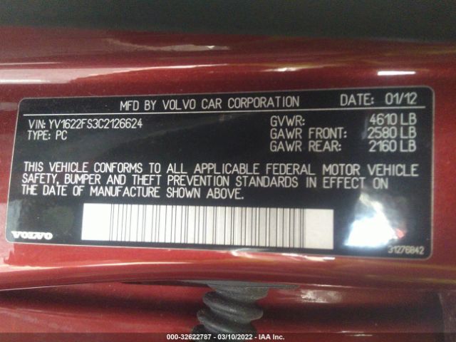 Photo 8 VIN: YV1622FS3C2126624 - VOLVO S60 