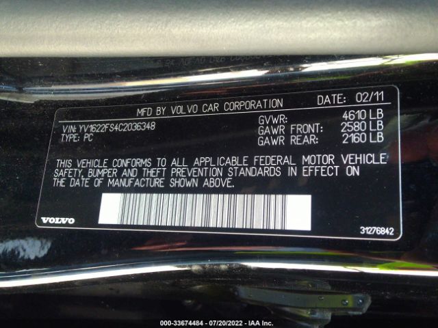 Photo 8 VIN: YV1622FS4C2036348 - VOLVO S60 