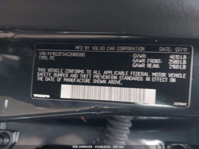 Photo 8 VIN: YV1622FS4C2089390 - VOLVO S60 