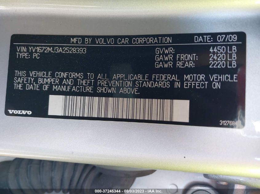 Photo 8 VIN: YV1672MJ3A2528393 - VOLVO V50 