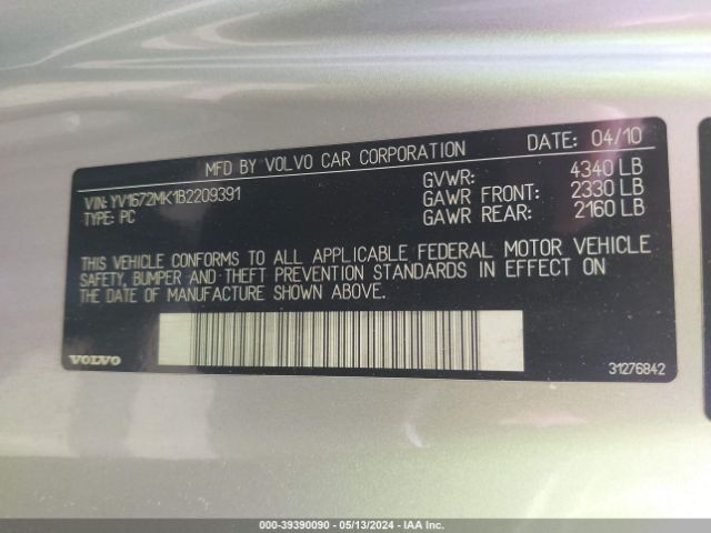 Photo 8 VIN: YV1672MK1B2209391 - VOLVO C30 