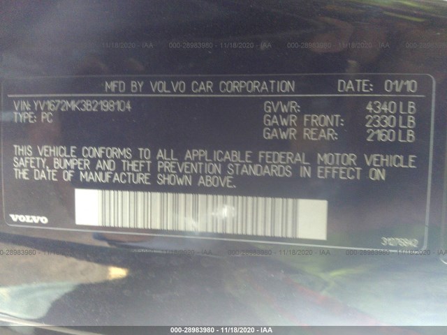 Photo 8 VIN: YV1672MK3B2198104 - VOLVO C30 