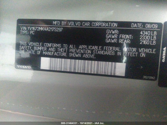 Photo 8 VIN: YV1672MK4A2175297 - VOLVO C30 