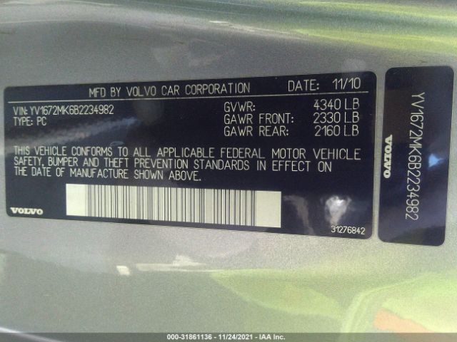 Photo 8 VIN: YV1672MK6B2234982 - VOLVO C30 