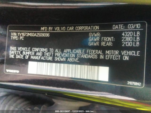 Photo 8 VIN: YV1672MS0A2509096 - VOLVO S40 