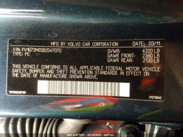 Photo 8 VIN: YV1672MS5B2547070 - VOLVO S40 