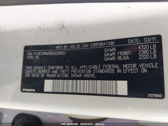 Photo 8 VIN: YV1672MW6B2630655 - VOLVO V50 